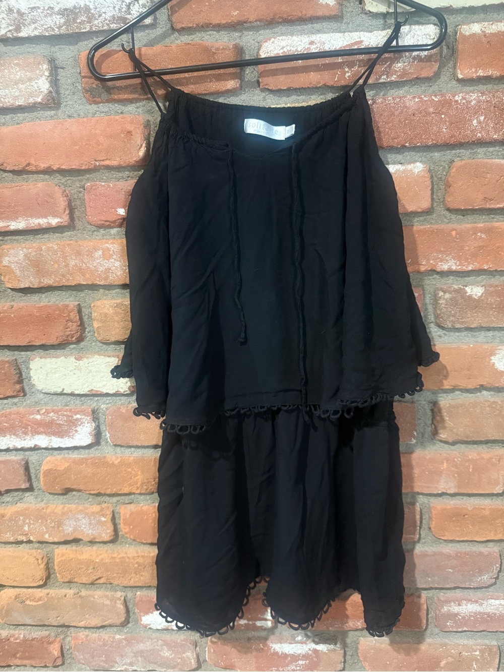 Black Tiered Spaghetti Strap Dress